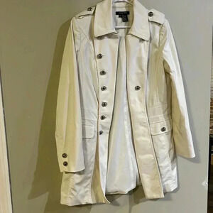 [US12]Etcetera-Anthropologie Cream Double  Breasted Blazer Jacket Trench coat